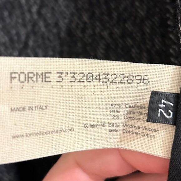 Forme d’Expression Fringe Cashmere/Wool Cardigan in Grey/Black, Size 42 (US 6) - Picture 12 of 13